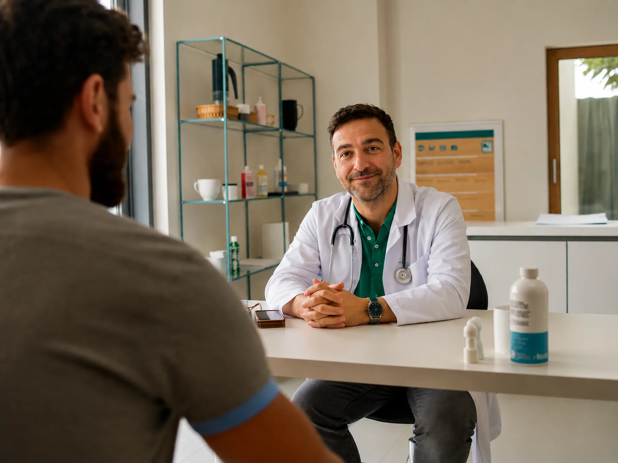 Beratungsgespräch zwischen Arzt und Patient