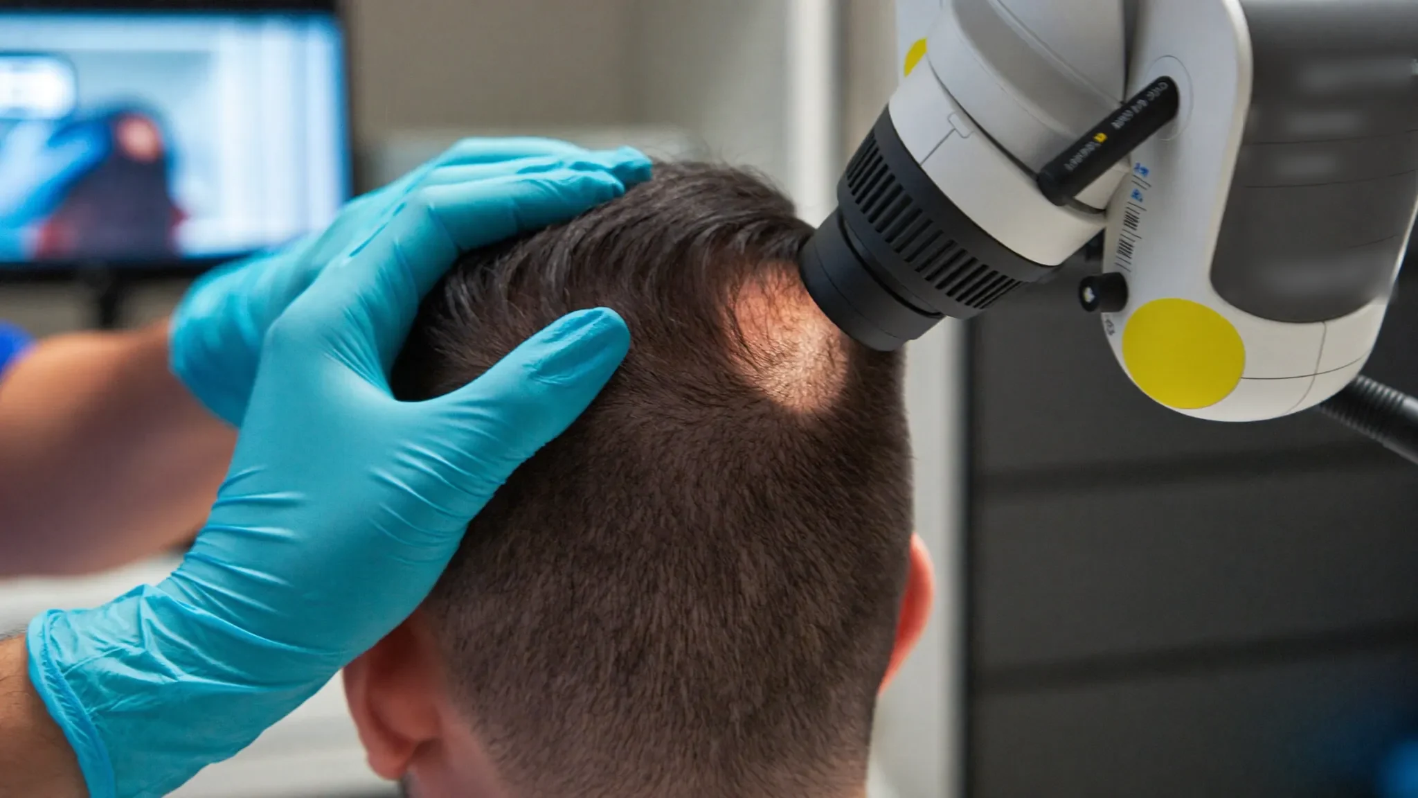 Kopfhautanalyse mit digitalem Dermatoskop